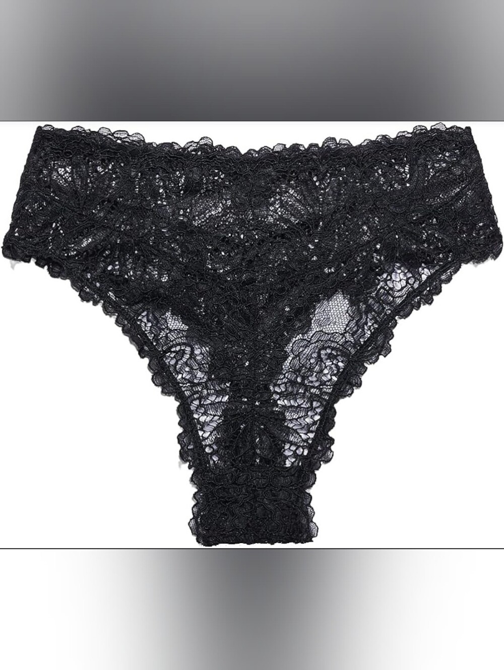 Savage X Fenty Black Lace High-Rise Thong Size XL